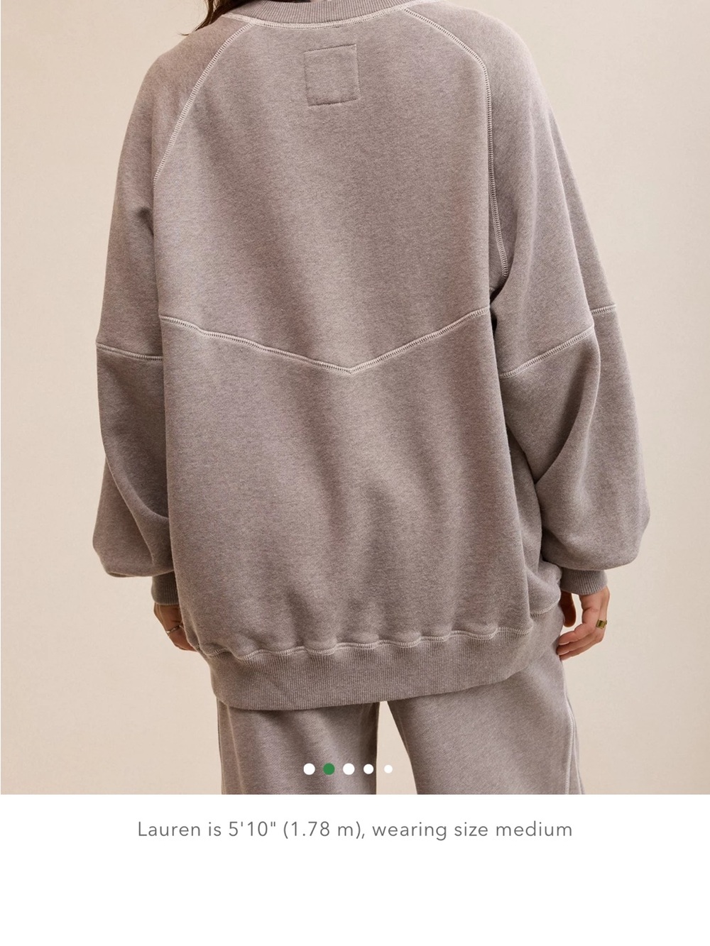 aerie Oversized Crewneck Sweatshirt in Taupe